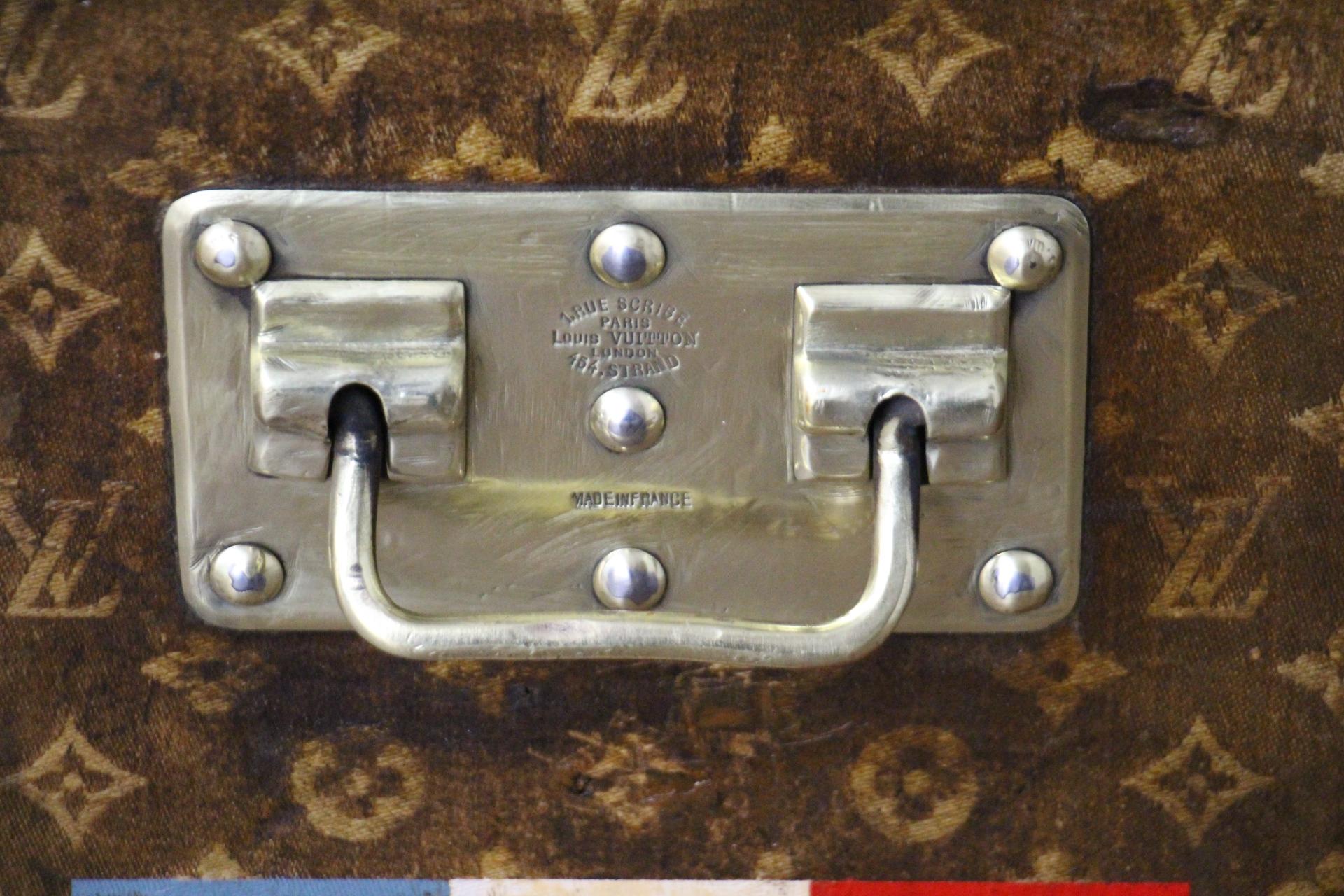 19th Century Small 1890's Louis Vuitton Monogram Steamer Trunk, Vuitton Trunk in Woven Canvas