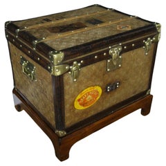 Small 1890's Louis Vuitton Monogram Steamer Trunk, Vuitton Trunk in Woven Canvas