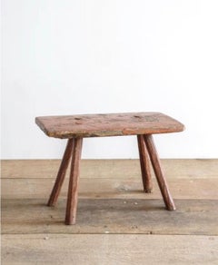 Small 18c Rustic Red Stool