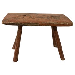 Small 18c Rustic Red Stool
