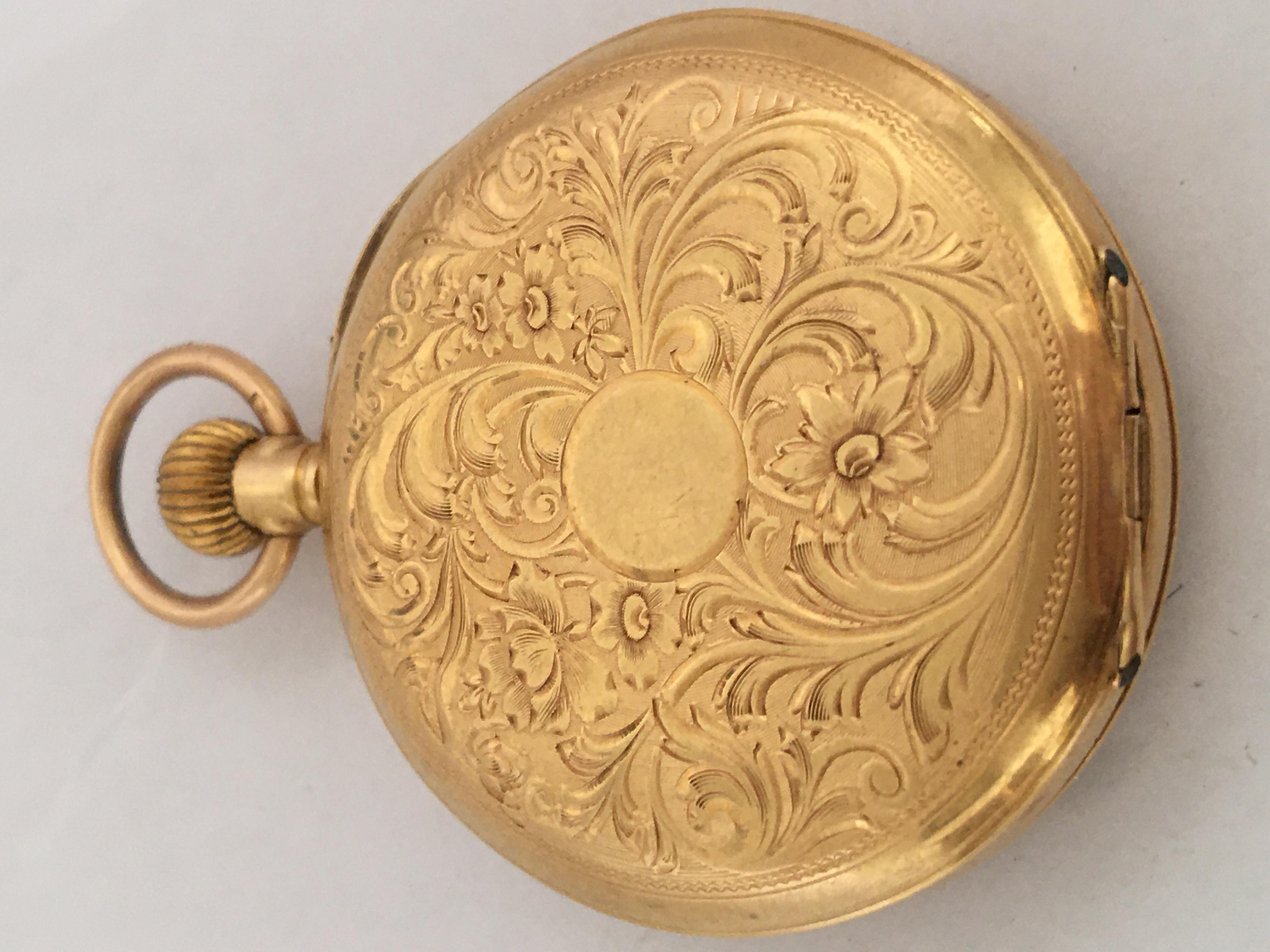 Small 18 Karat Gold John Barrel Pocket Watch 3