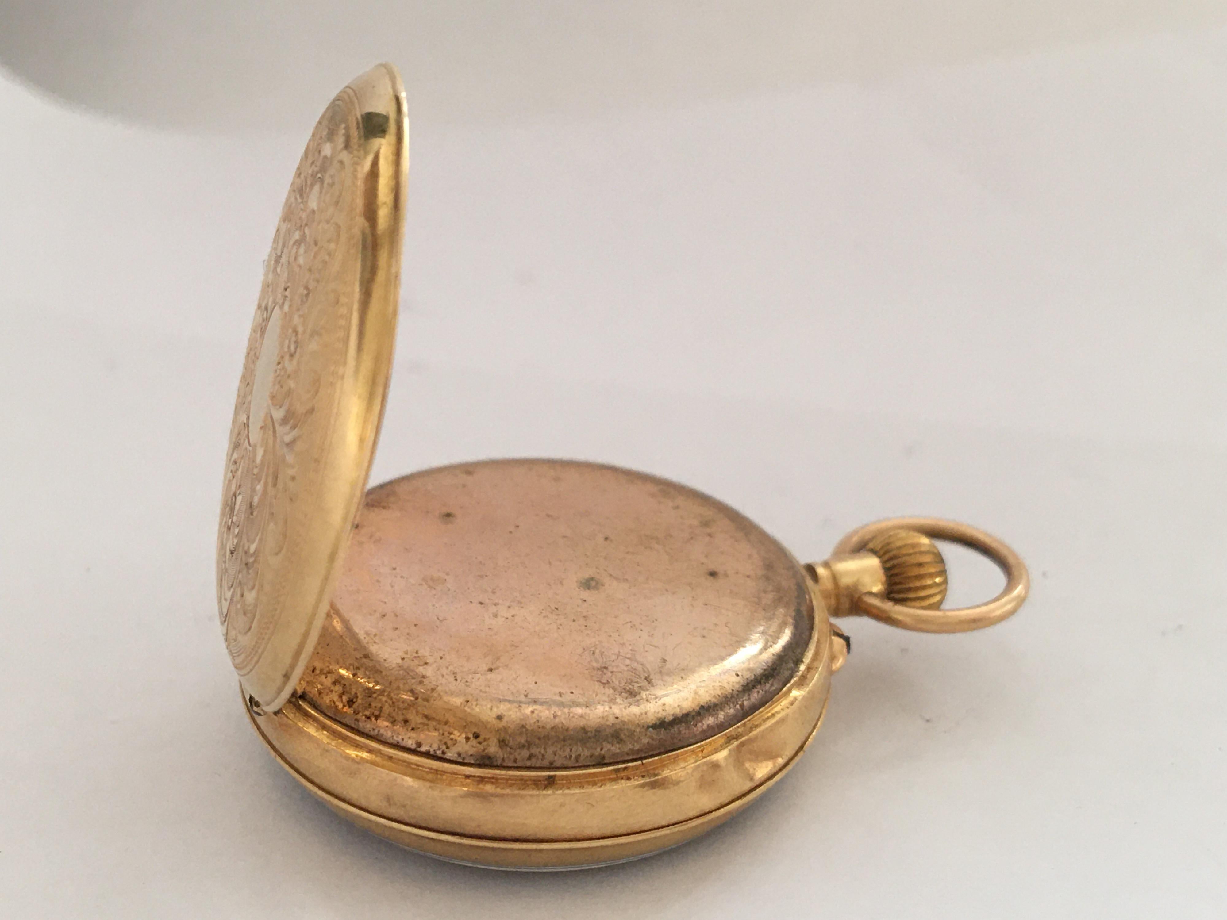 Small 18 Karat Gold John Barrel Pocket Watch 2