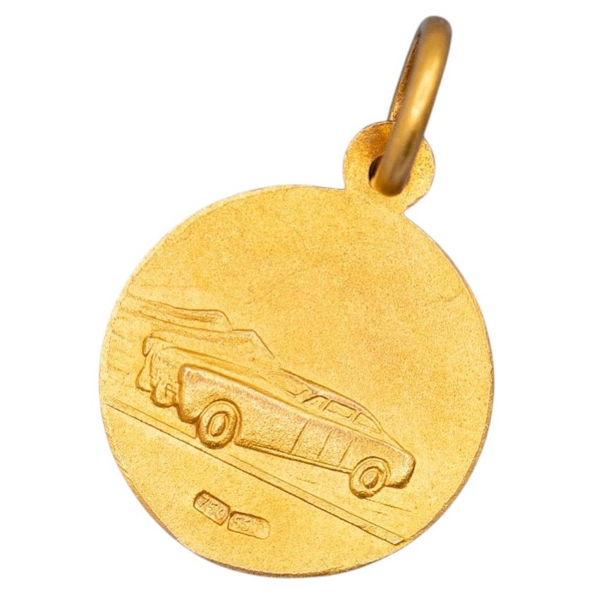 Small 18K solid Gold Saint Christopher Medal – Vintage Catholic Charm