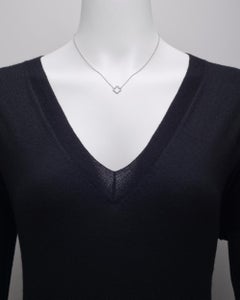 Small 18k White Gold & Diamond Clover Pendant