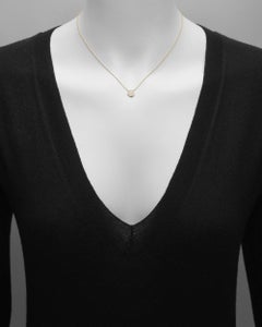 Small 18k Yellow Gold & Diamond Disc Pendant