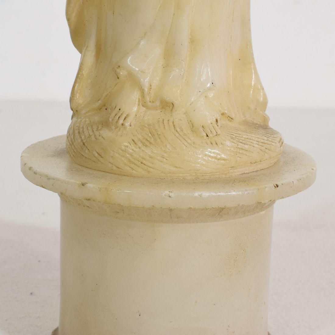 Small 18th-19th Century French Carved Alabaster Madonna with Child 10