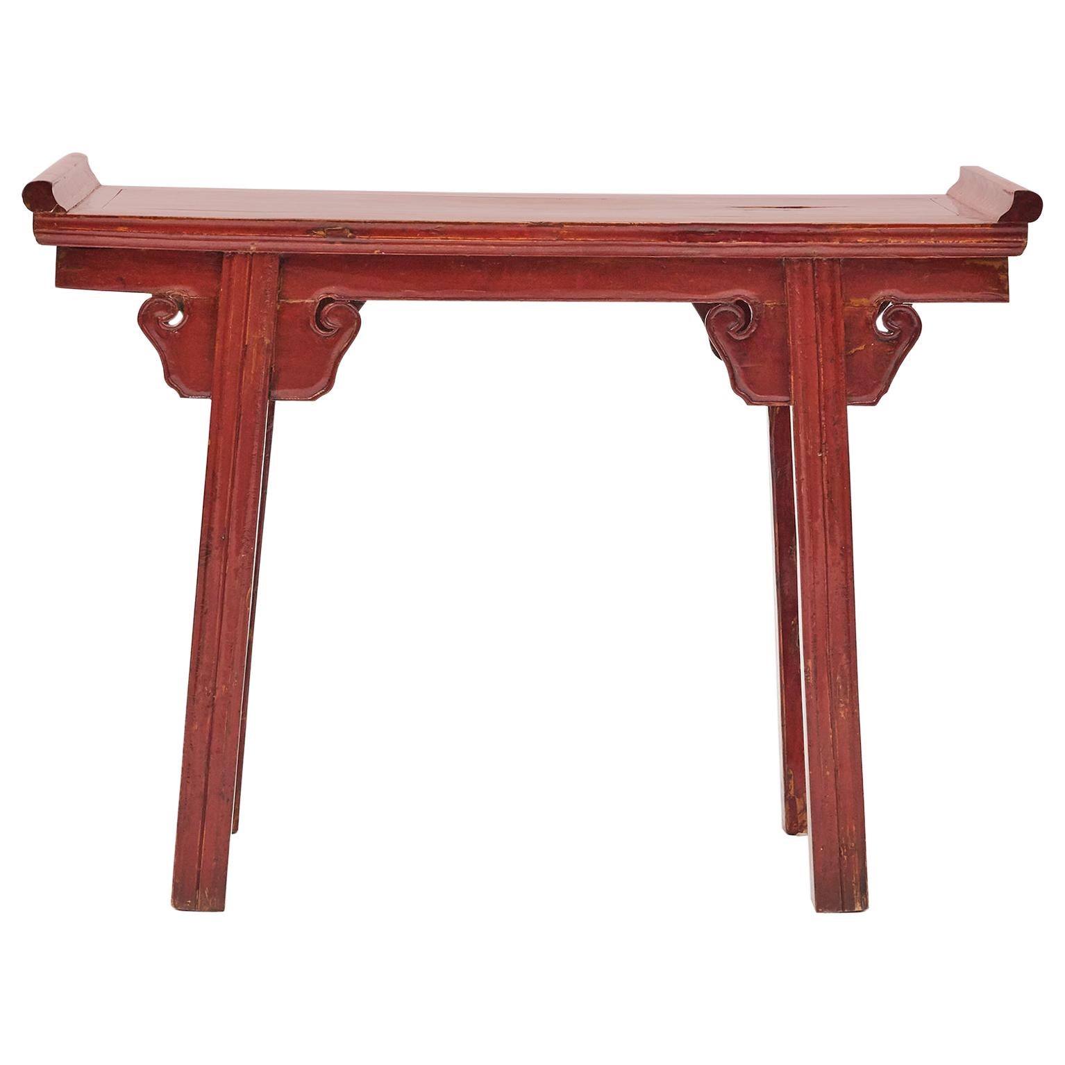 Alter Tisch des 19. Jahrhunderts aus Pfirsichholz  China