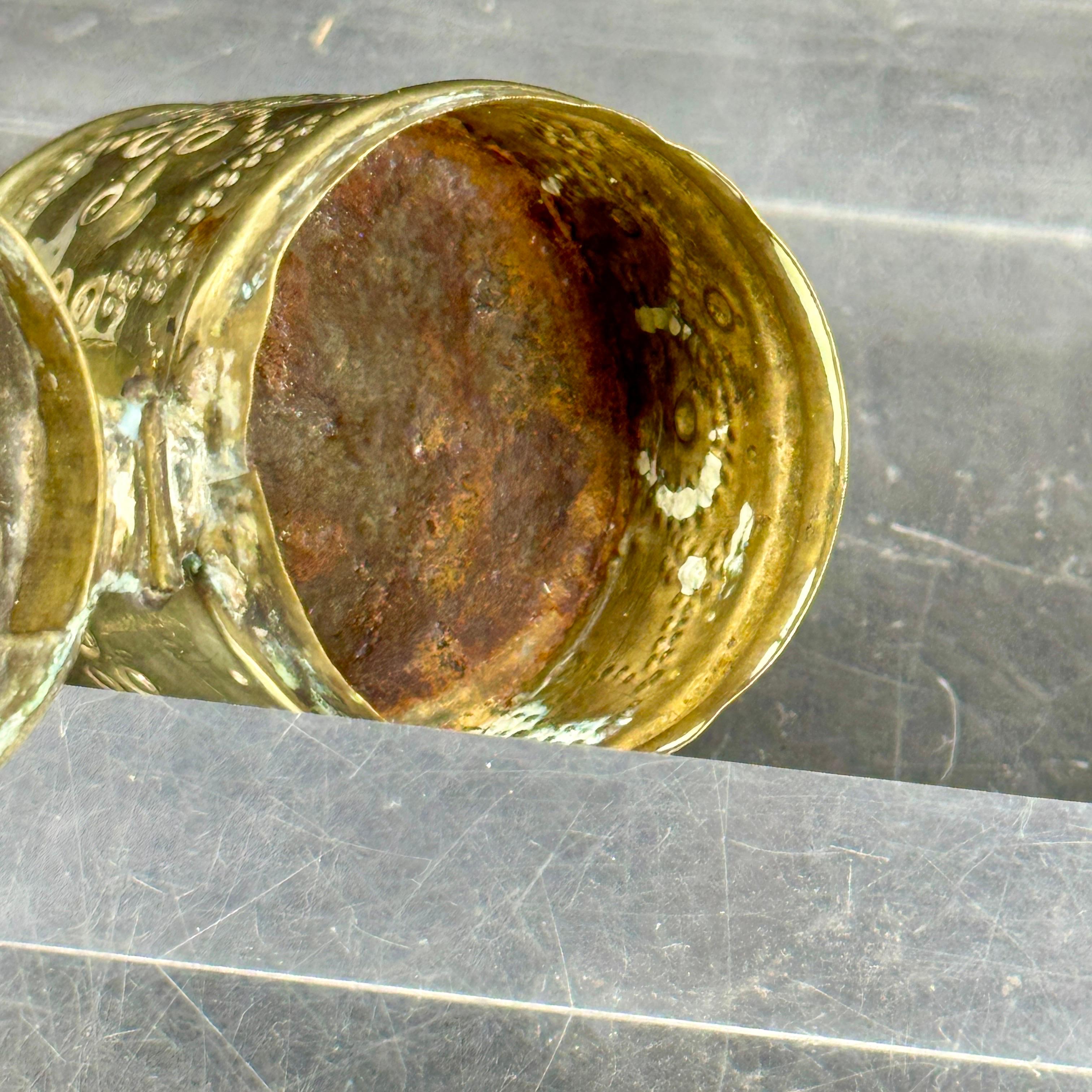 Small 18th Century Brass Two Compartment Brass Container 7