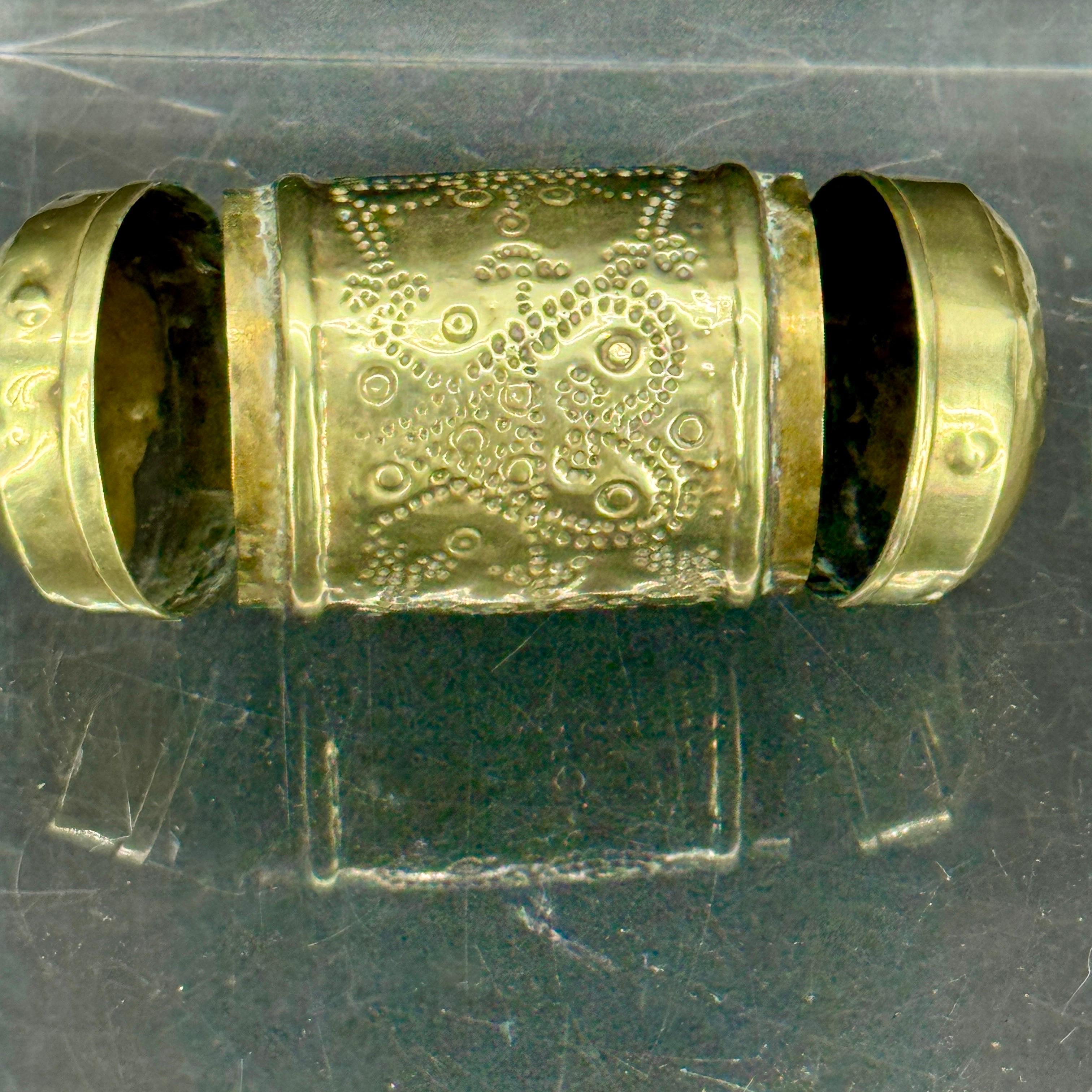 Small 18th Century Brass Two Compartment Brass Container 8