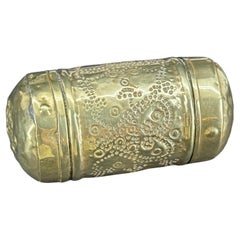 Small 18th Century Brass Two Compartment Brass Container