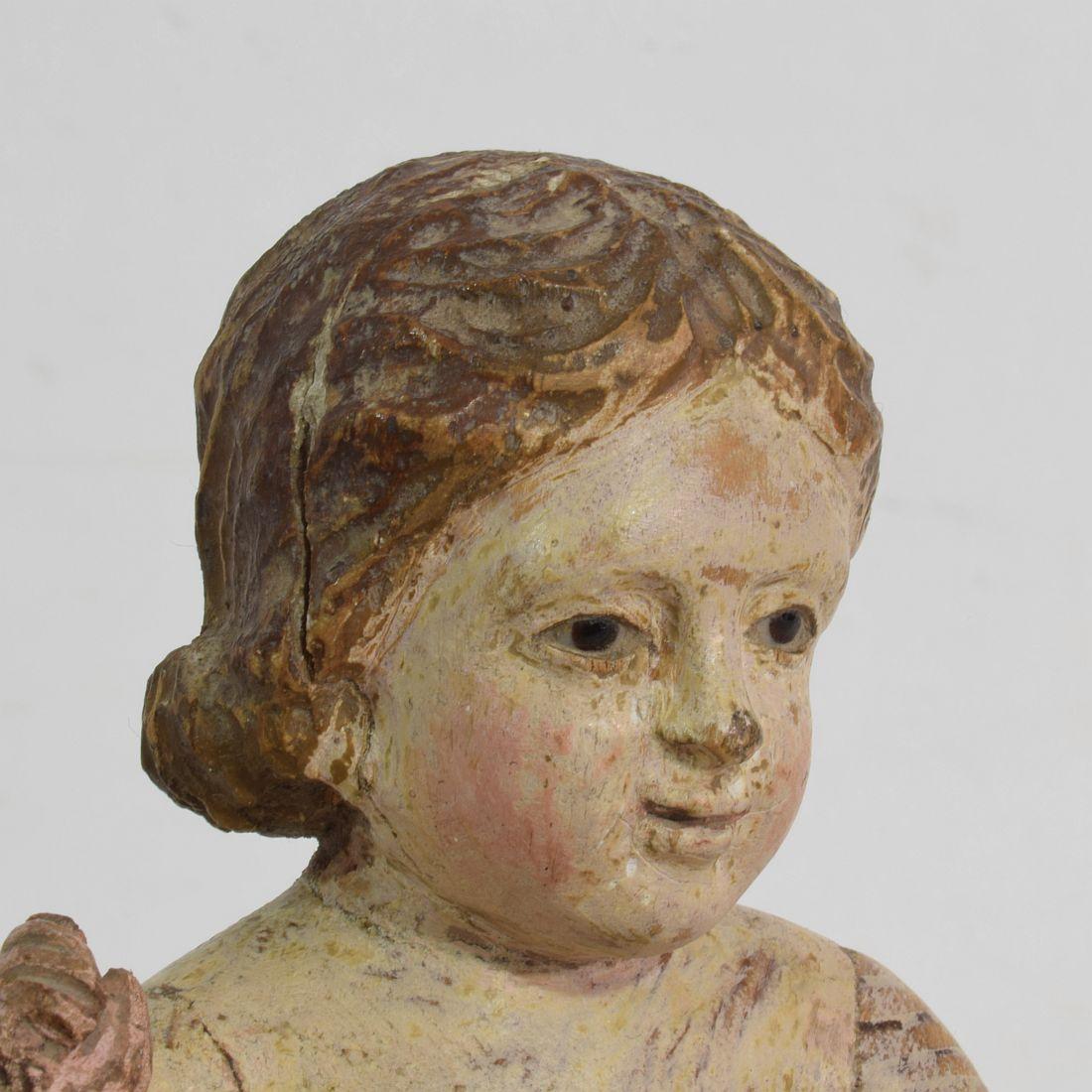 Small 18th Century Carved Baroque Spanish Baby Christ, Nino, Santo 8