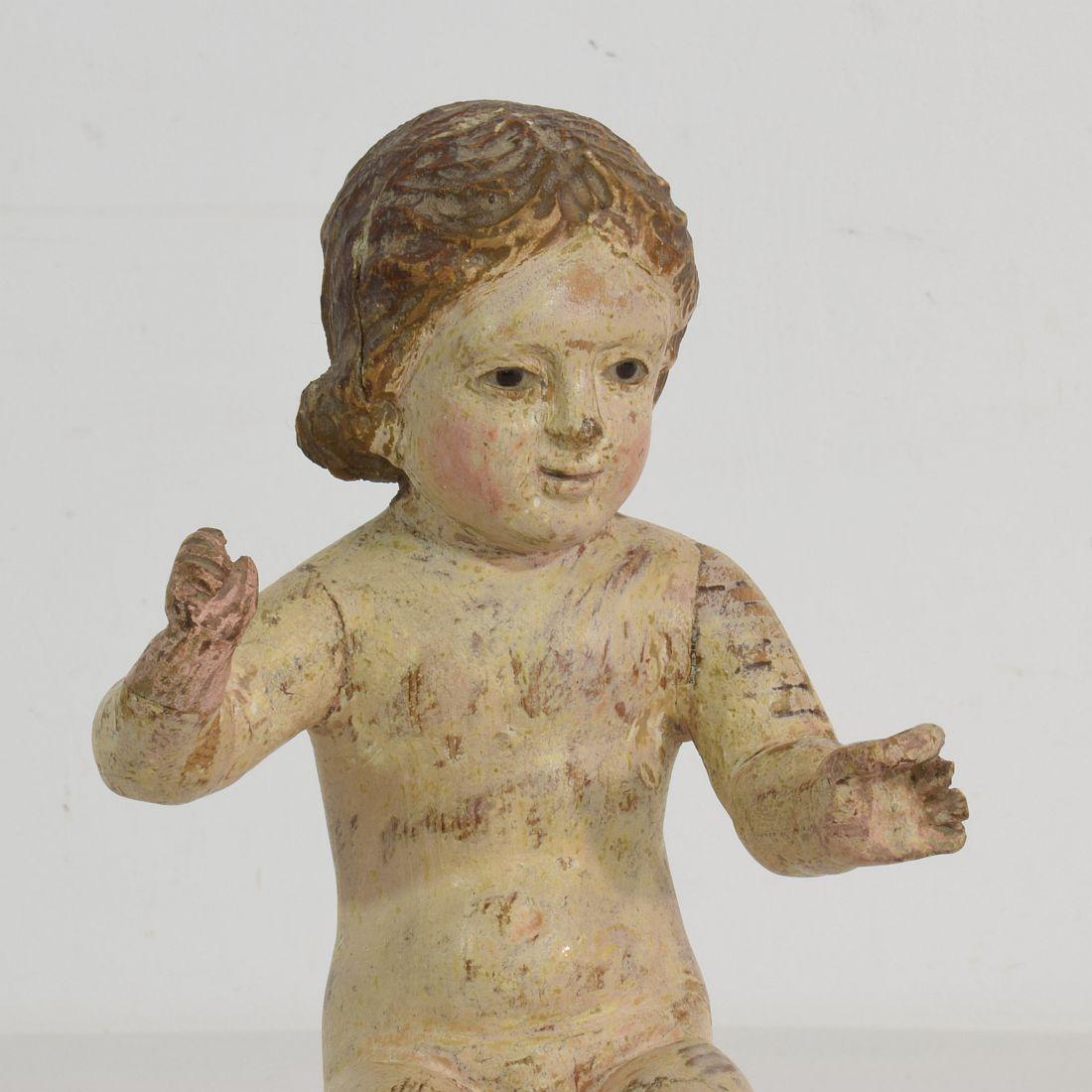 Small 18th Century Carved Baroque Spanish Baby Christ, Nino, Santo 3