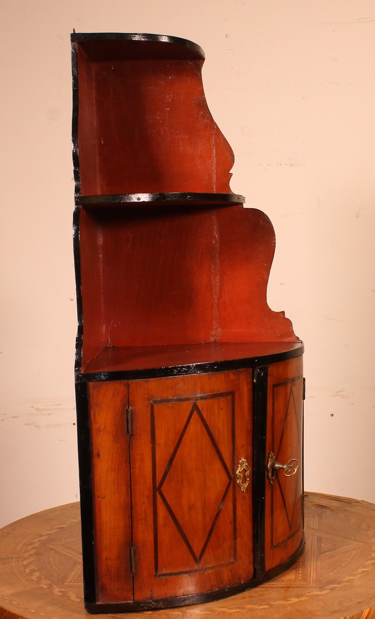 Cherry Small 18th Century Corner Cabinet For Sale