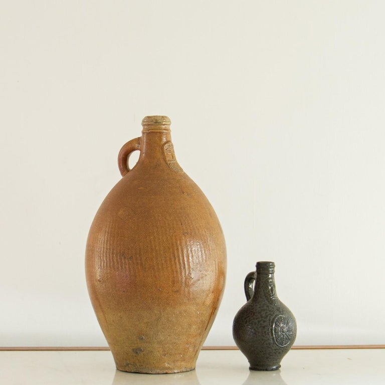 Small 18th Century Dark Stoneware Bellarmine Jug at 1stDibs