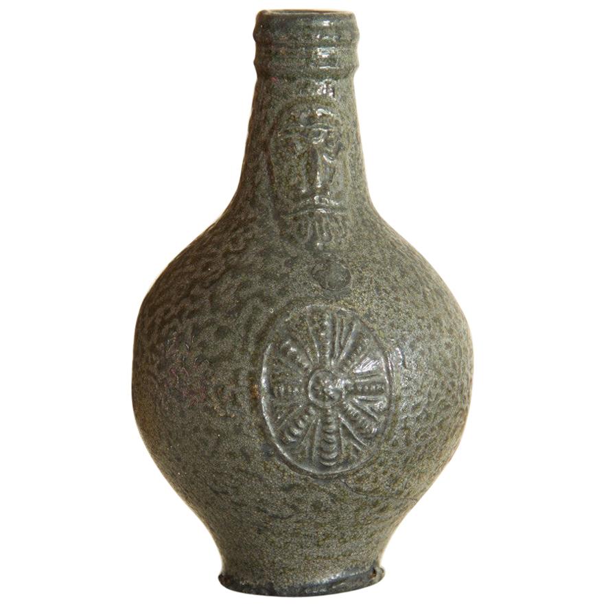 Small 18th Century Dark Stoneware Bellarmine Jug