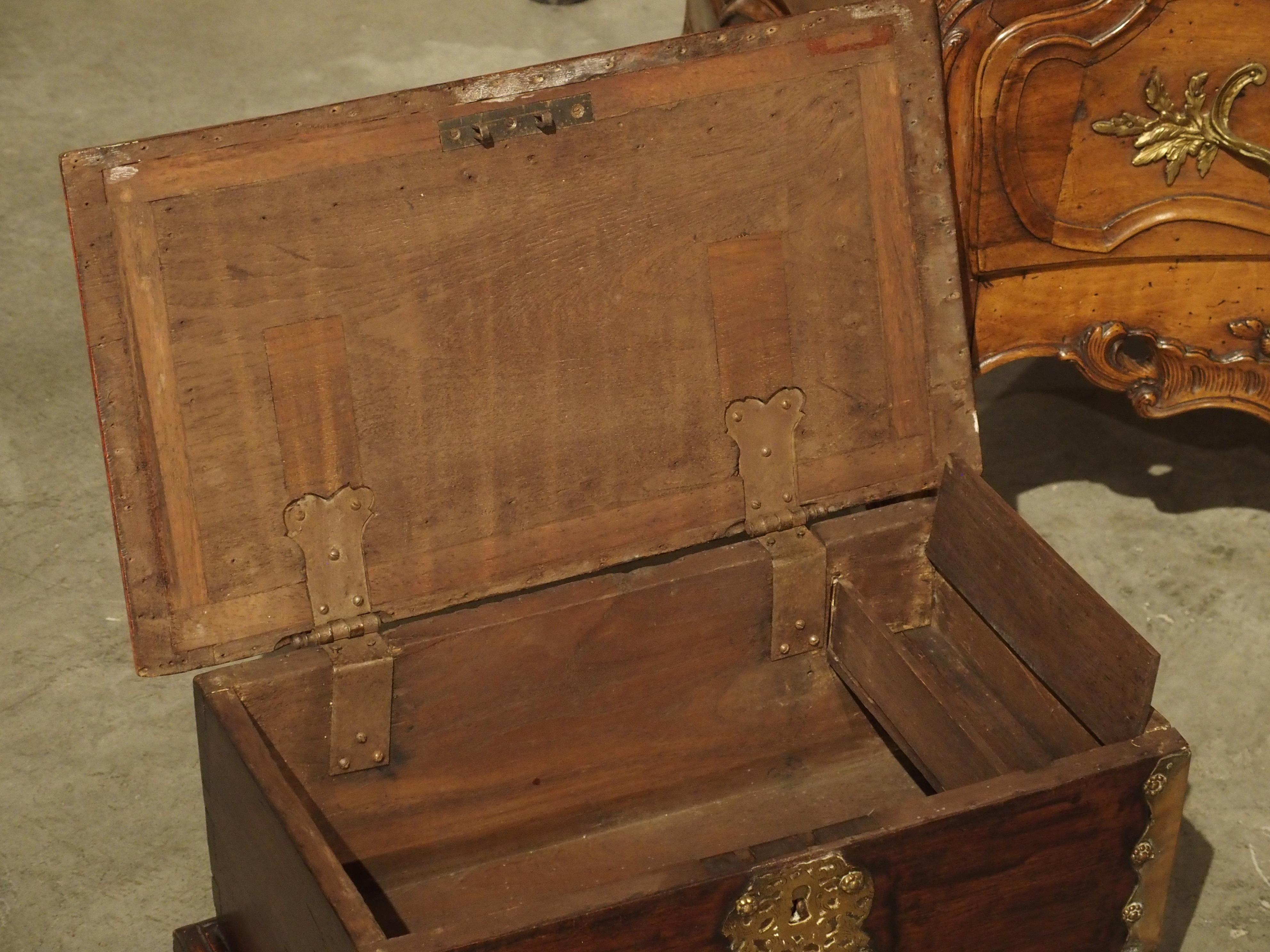 18th Century and Earlier Small 18th Century Dutch Colonial Documents Trunk with Brass Mounts