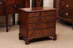 Small 18th Century English Mahogany Bachelor’s Chest with 4 Drawers and Bracket