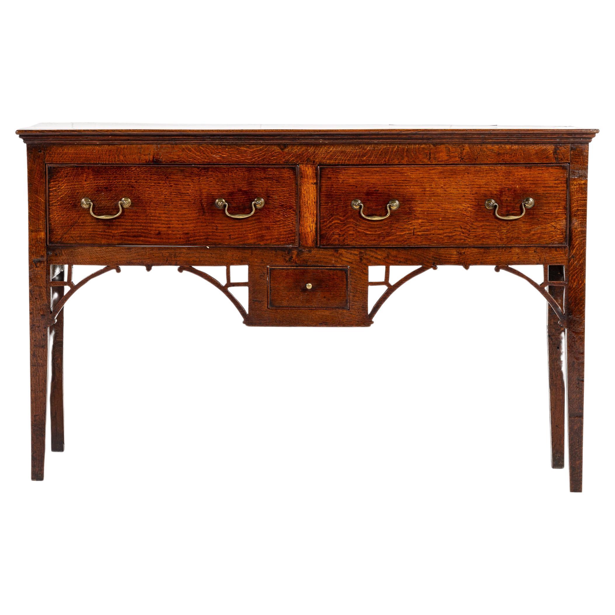 Small 18th Century English Oak Dresser Base