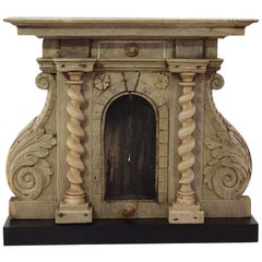 Small 18th Century French Carved Oak Baroque Altar Niche