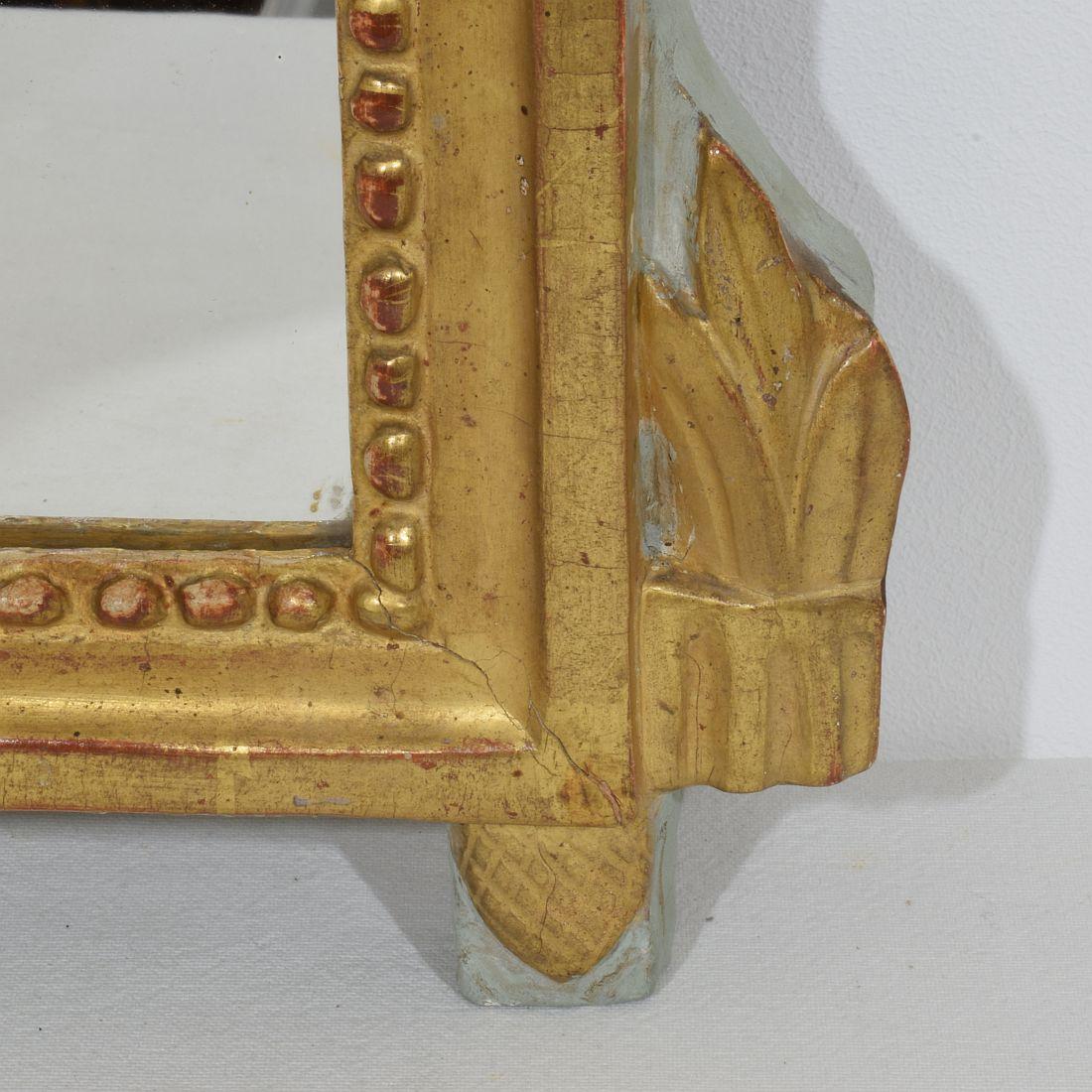 Small 18th Century French Giltwood Louis XVI Style Mirror For Sale 9