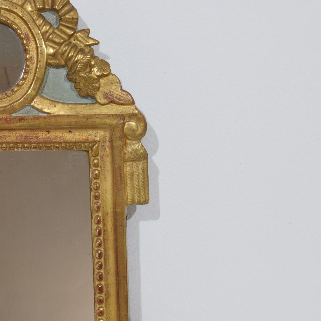 18th Century and Earlier Small 18th Century French Giltwood Louis XVI Style Mirror For Sale