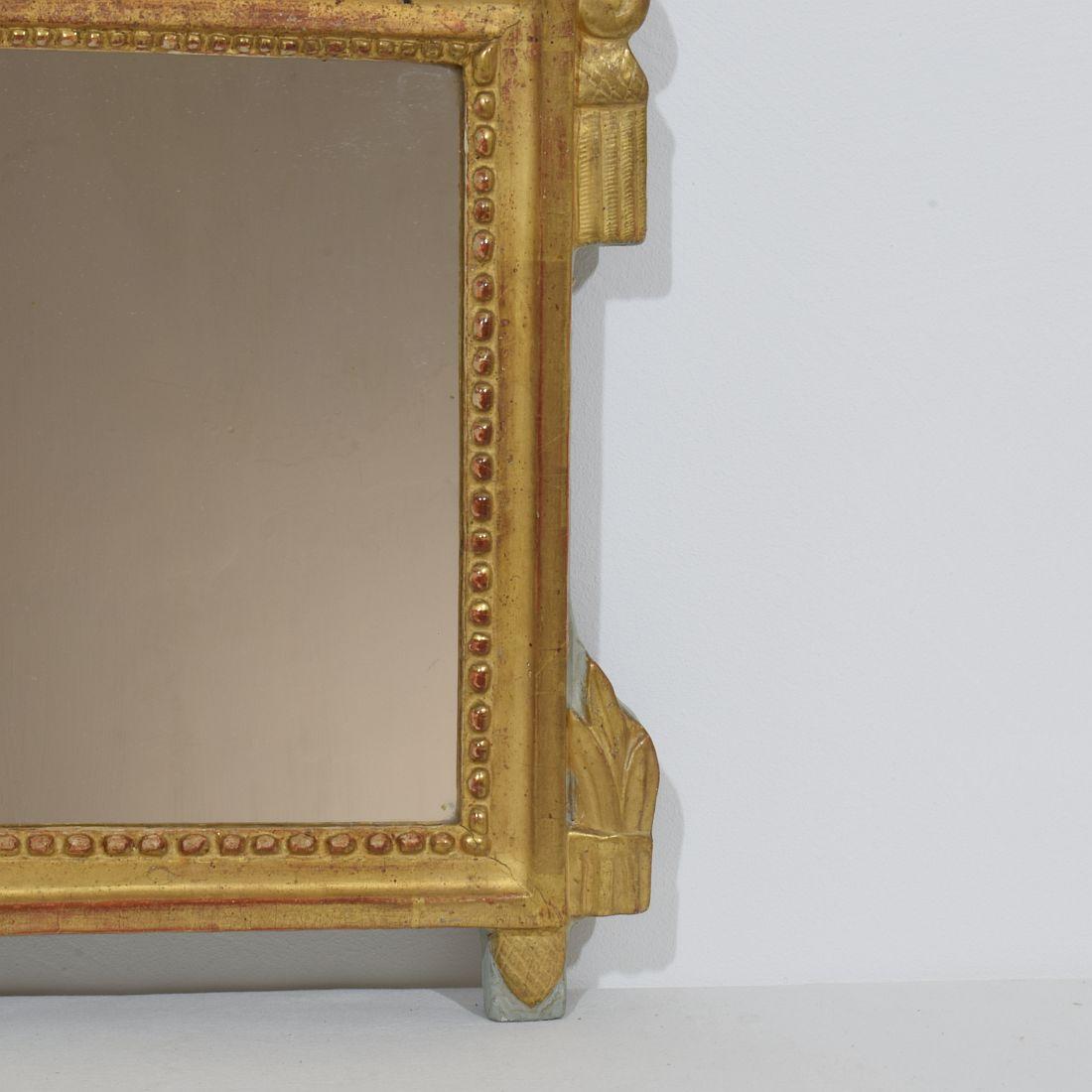 Small 18th Century French Giltwood Louis XVI Style Mirror For Sale 2