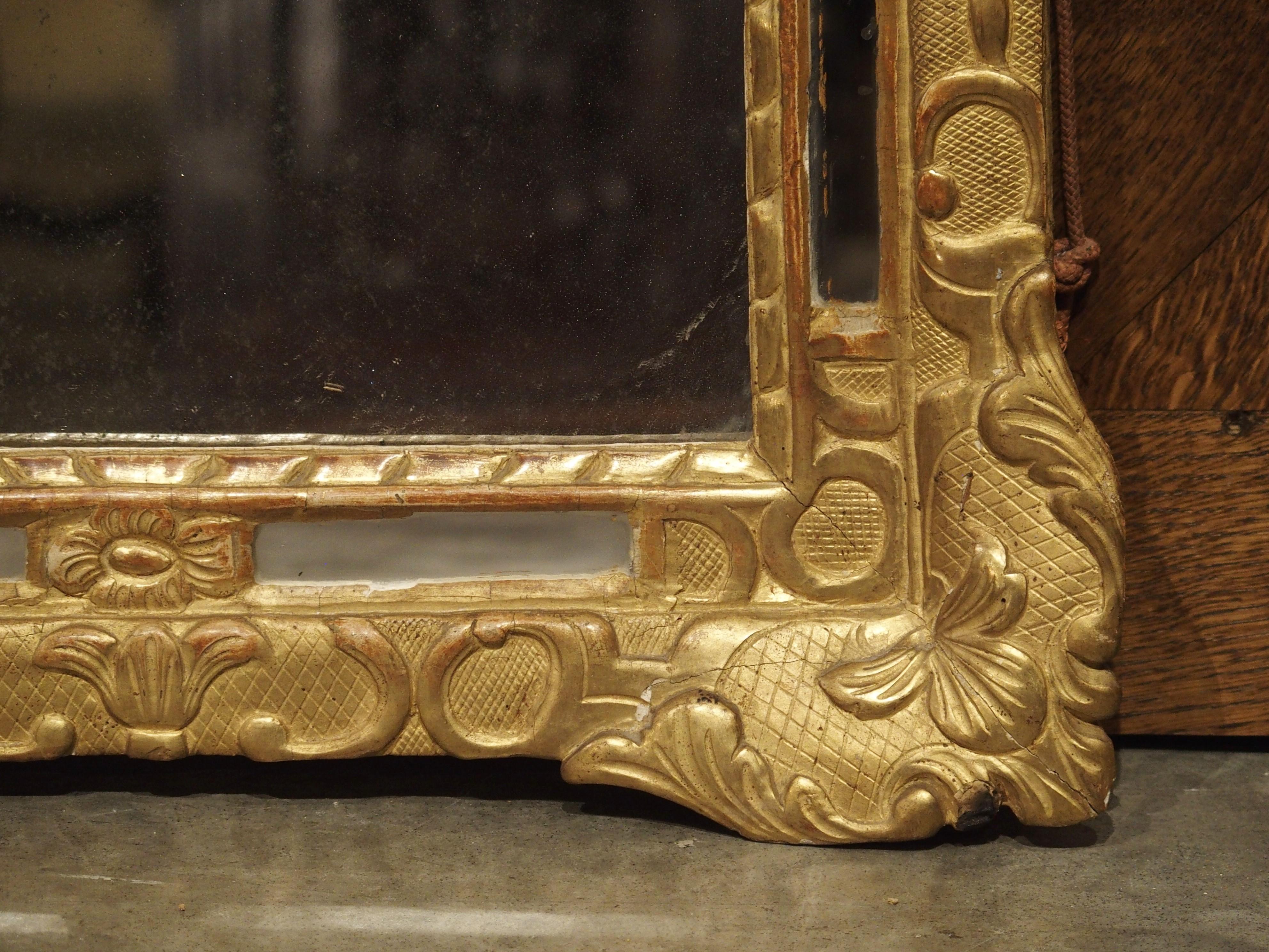 Small 18th Century French Giltwood Mirror “a Parcloses” from Provence 5