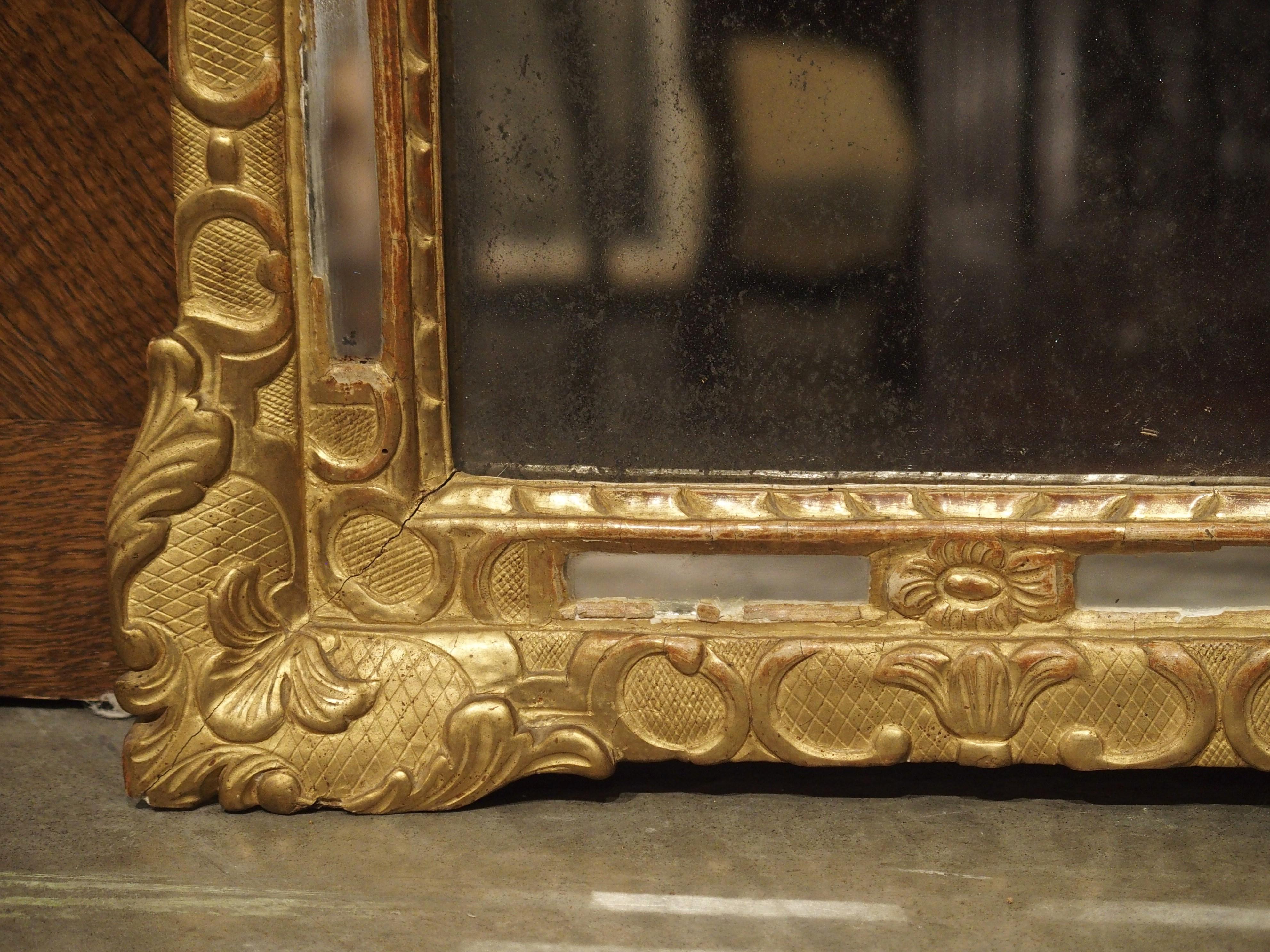 Small 18th Century French Giltwood Mirror “a Parcloses” from Provence 6