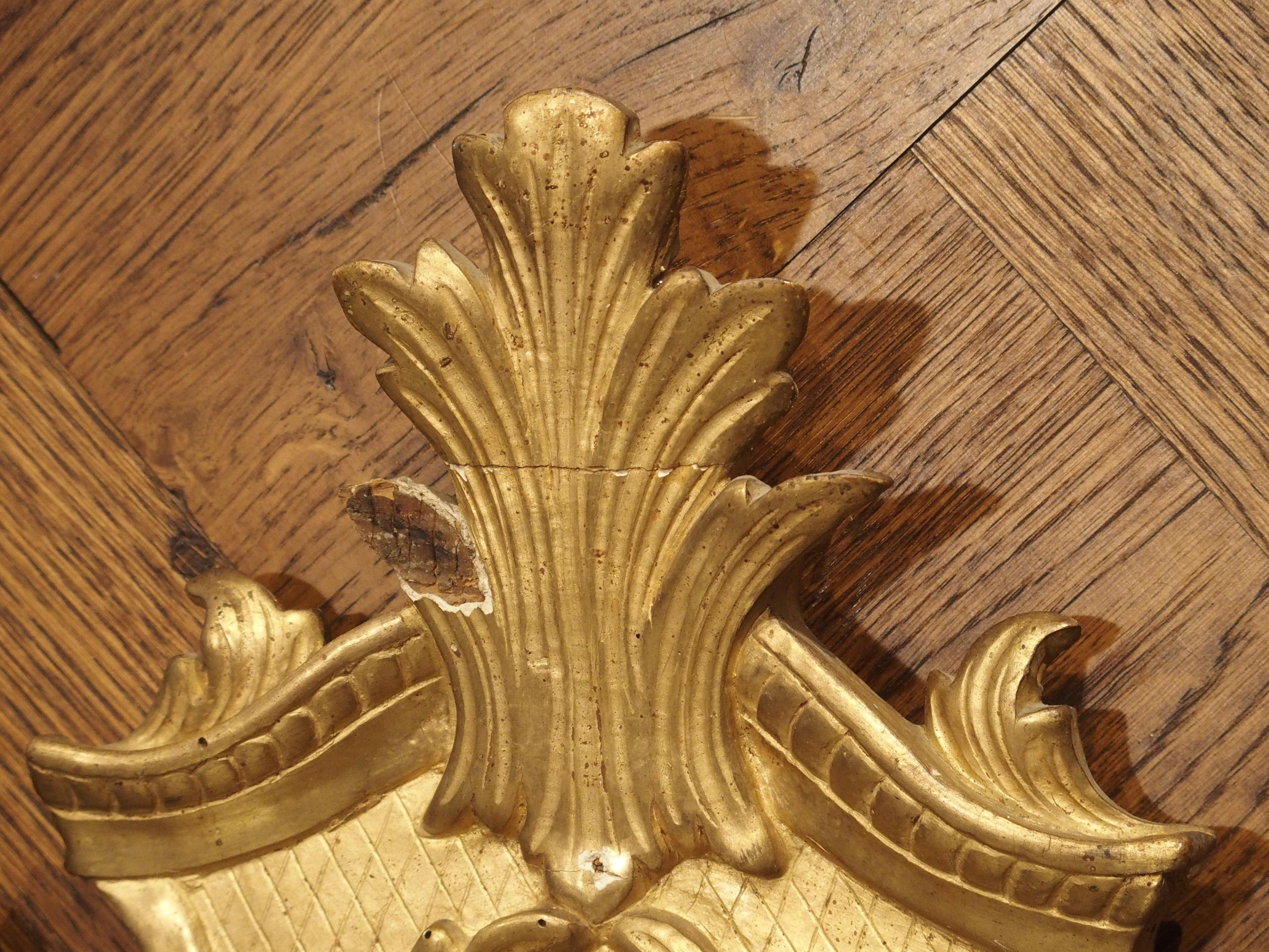 Small 18th Century French Giltwood Mirror “a Parcloses” from Provence 11