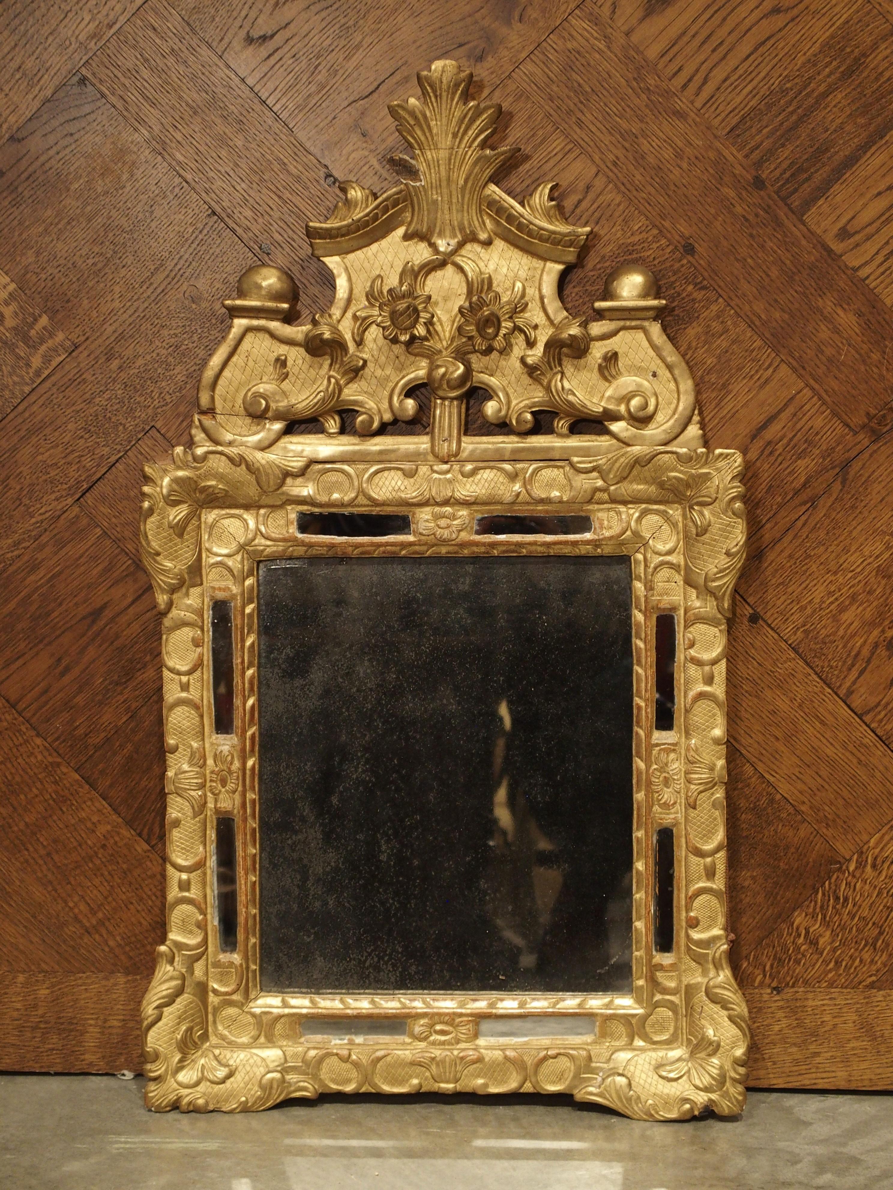 Small 18th Century French Giltwood Mirror “a Parcloses” from Provence 12