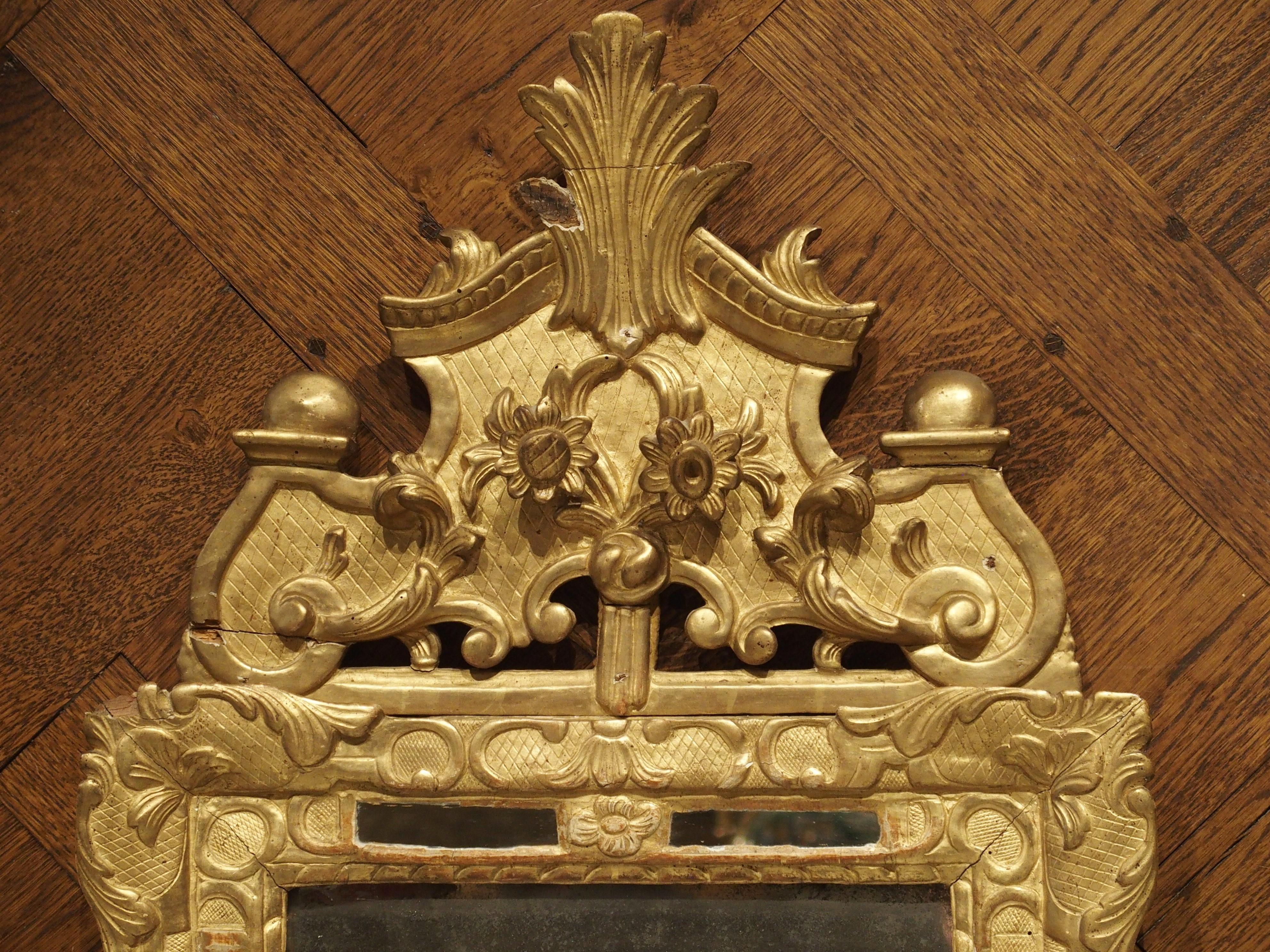 Small 18th Century French Giltwood Mirror “a Parcloses” from Provence 1