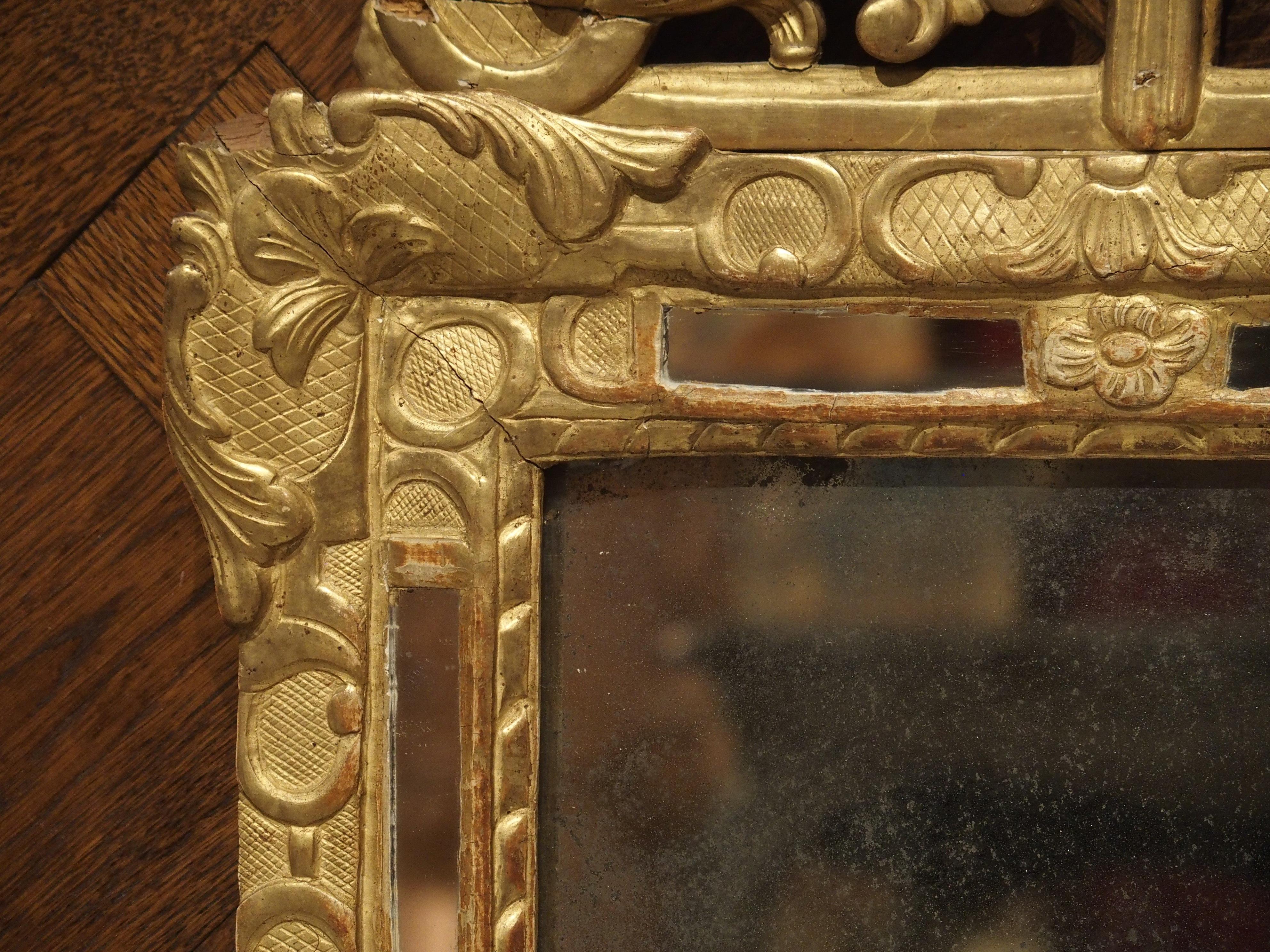 Small 18th Century French Giltwood Mirror “a Parcloses” from Provence 3