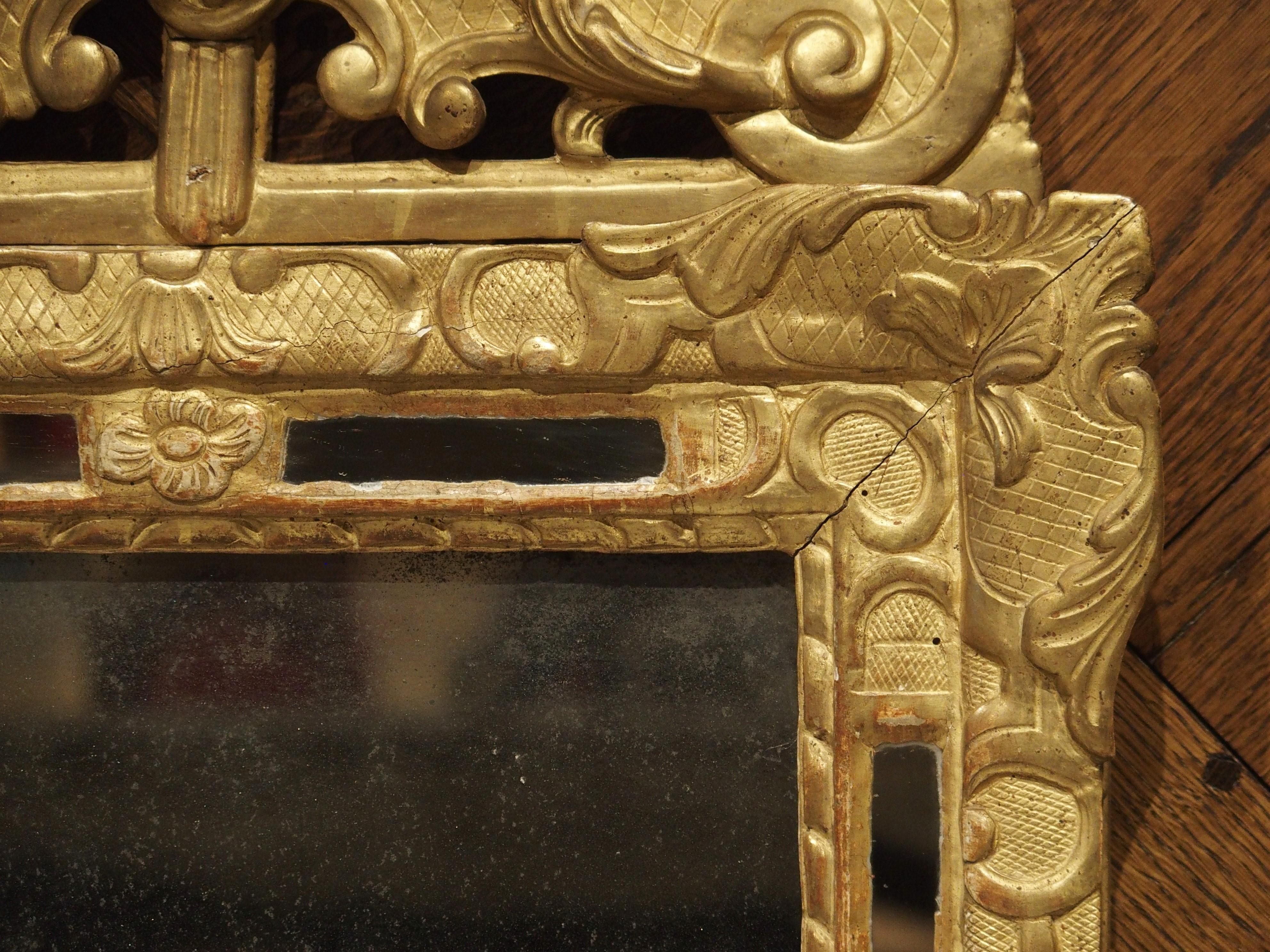 Small 18th Century French Giltwood Mirror “a Parcloses” from Provence 4