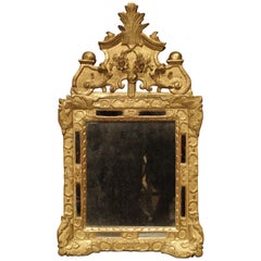 Small 18th Century French Giltwood Mirror “a Parcloses” from Provence