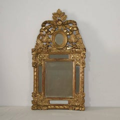Small 18th Century French Louis XV Baroque Giltwood Mirror