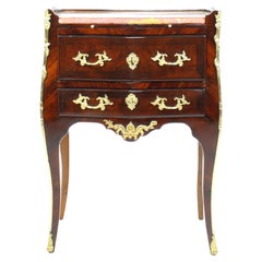 Small 18th Century French Louis XV Parquetry Writing Commode or Sauteuse