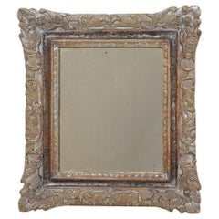 Small 18th Century French Louis XV Silver-Gilt Carved Wooden Mirror