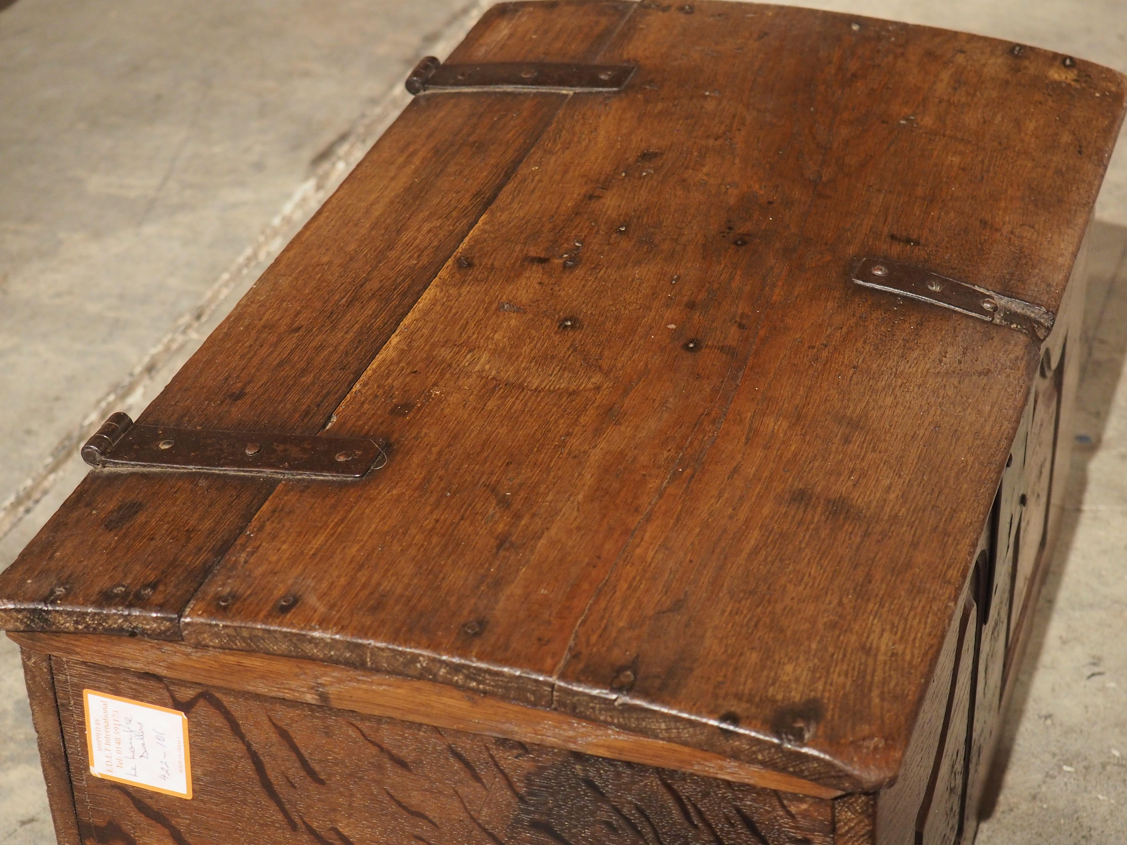 Small 18th Century French Oak Trunk from Normandy 4