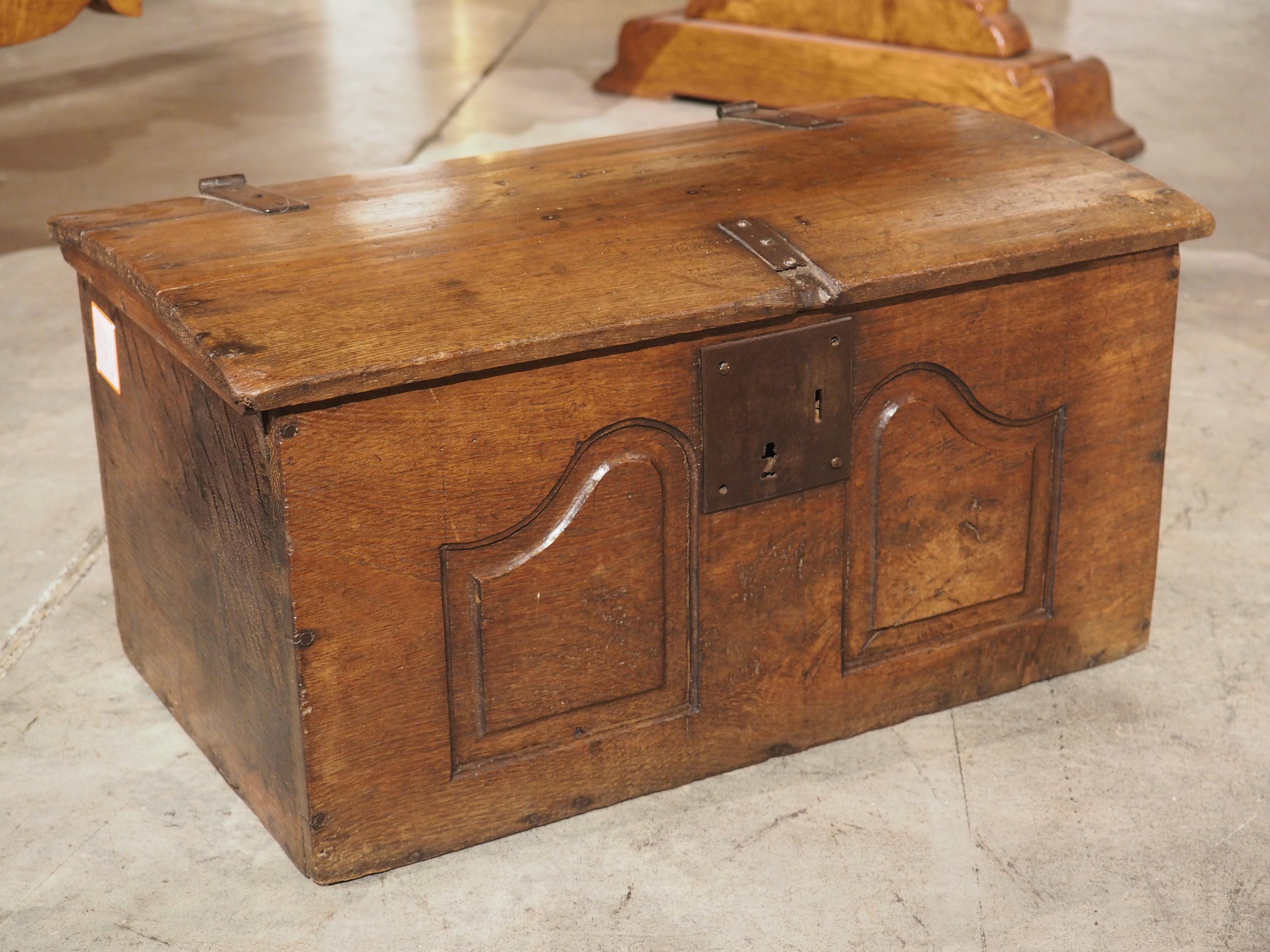 Small 18th Century French Oak Trunk from Normandy 5
