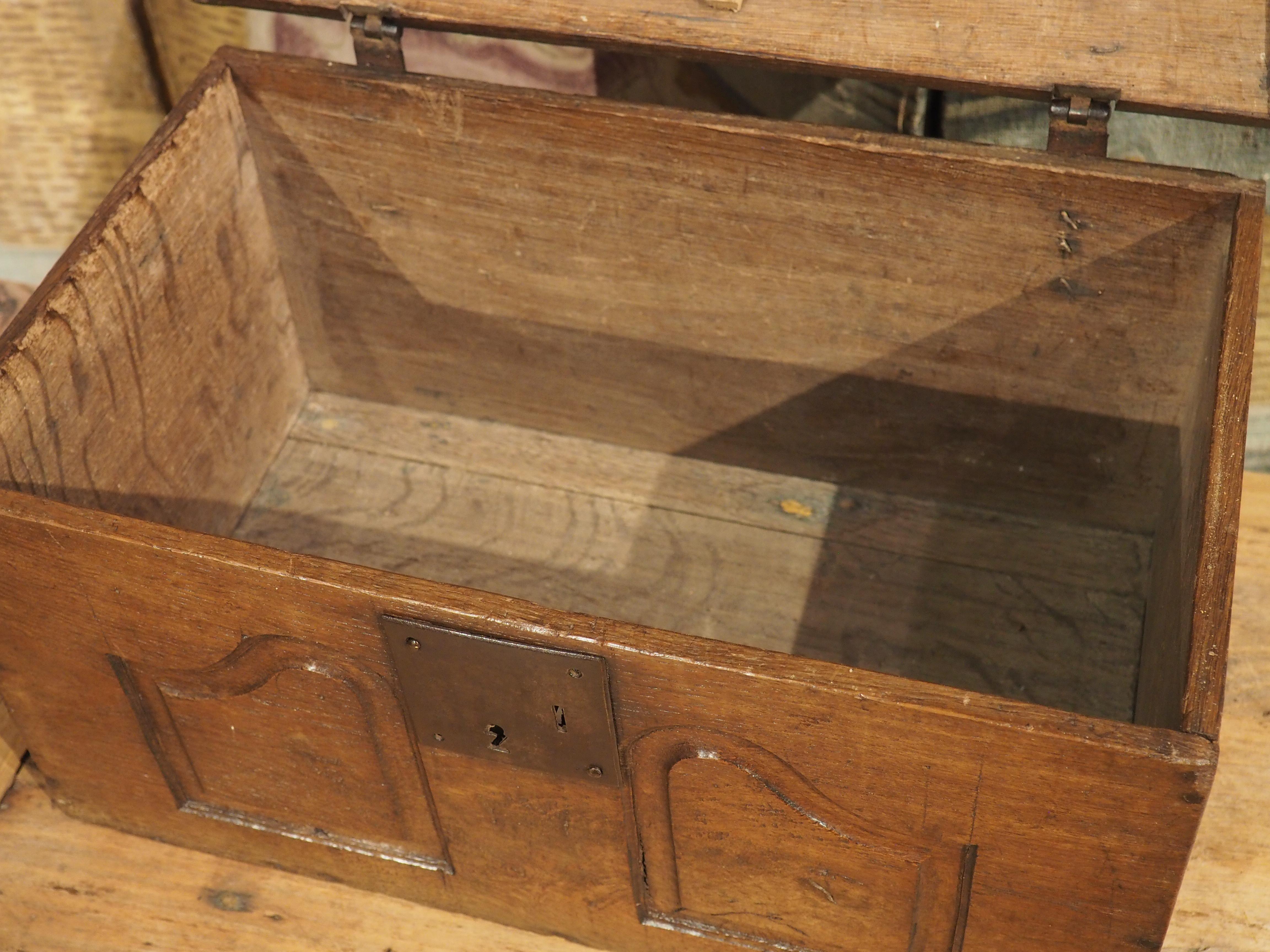 18th Century and Earlier Small 18th Century French Oak Trunk from Normandy