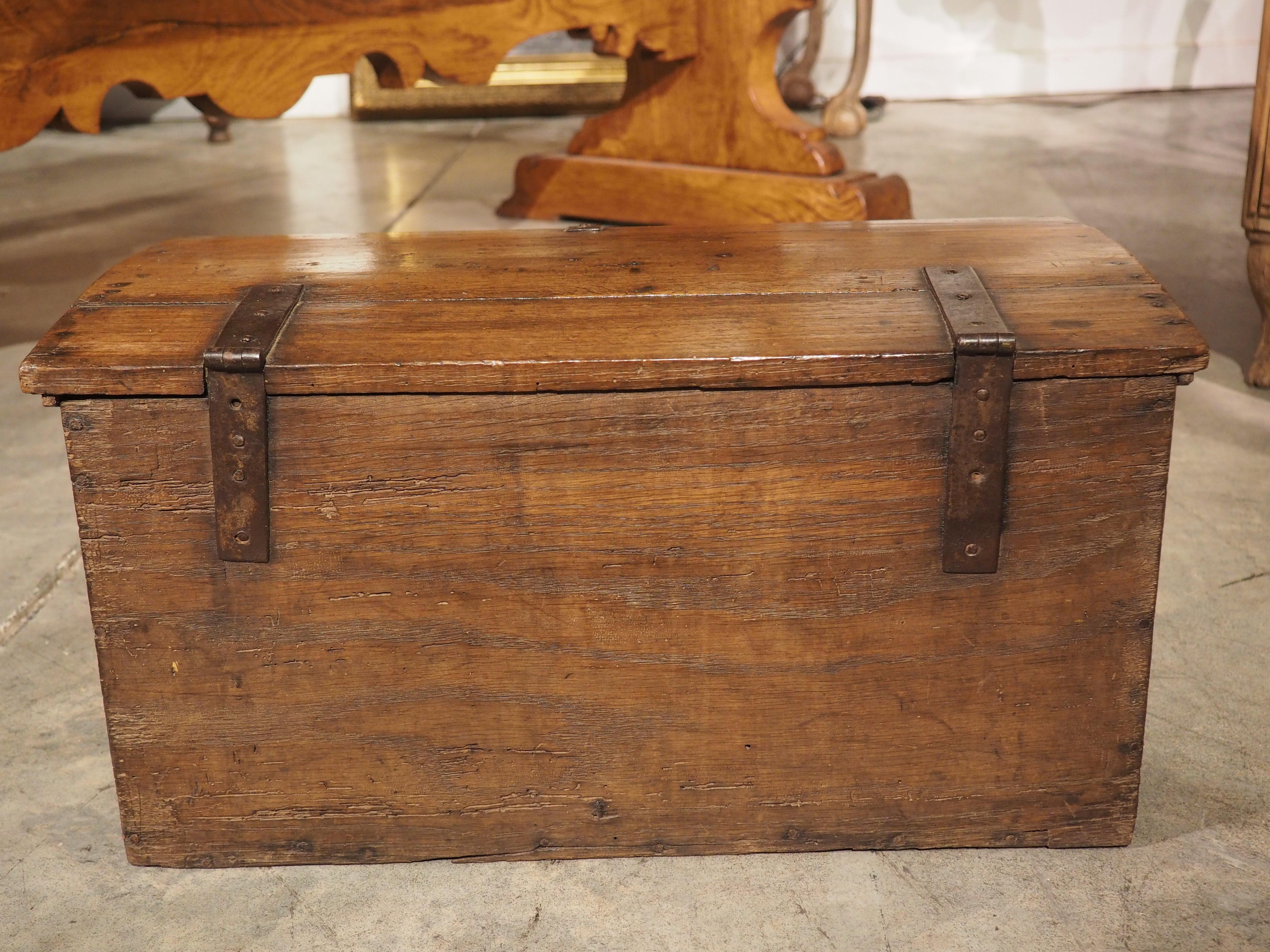 Small 18th Century French Oak Trunk from Normandy 2
