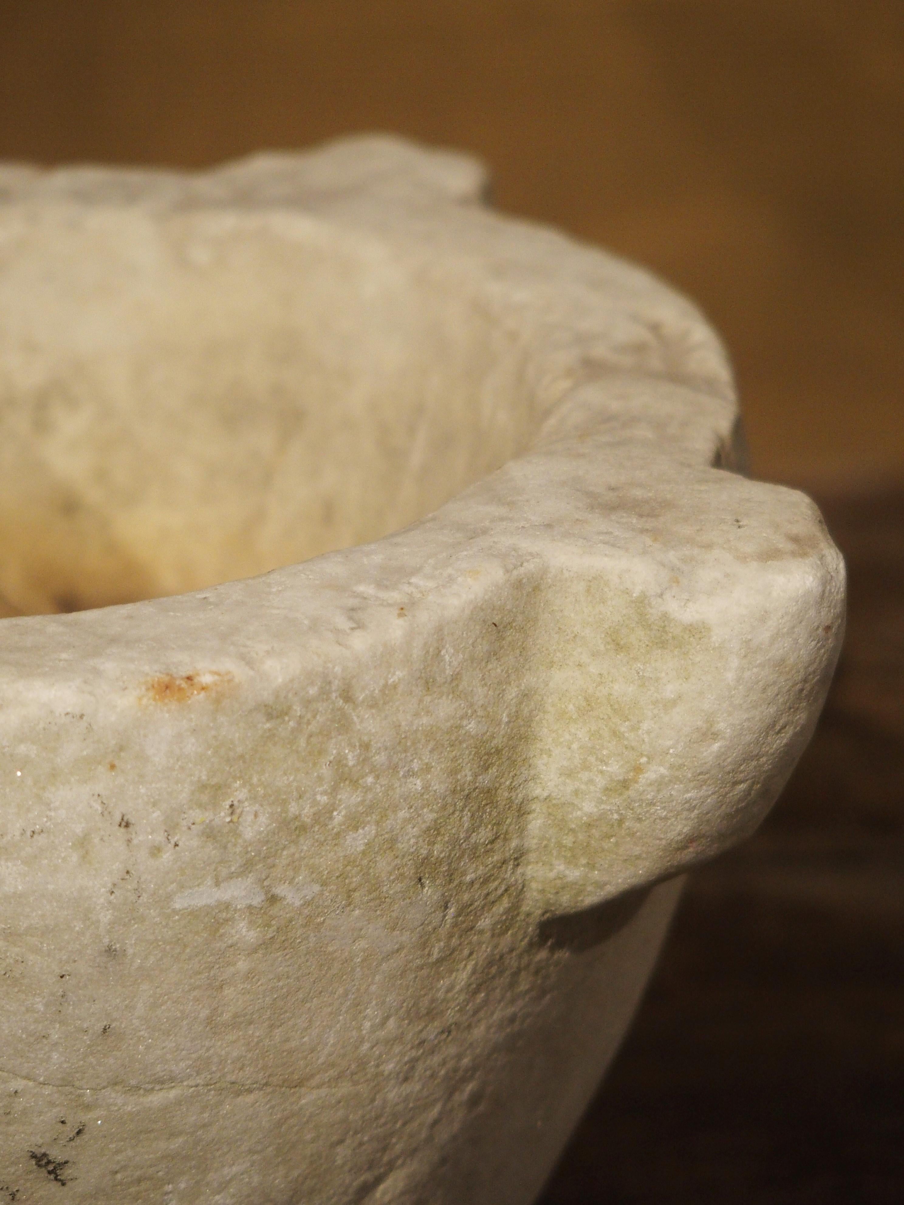 We have a wide range of assorted stone mortars and wooden pestles (one pestle is marble), from the collection of a former pharmacist in Rouen, France.

The original use of a mortar and pestle was to aid pharmacists in crushing herbs into powder