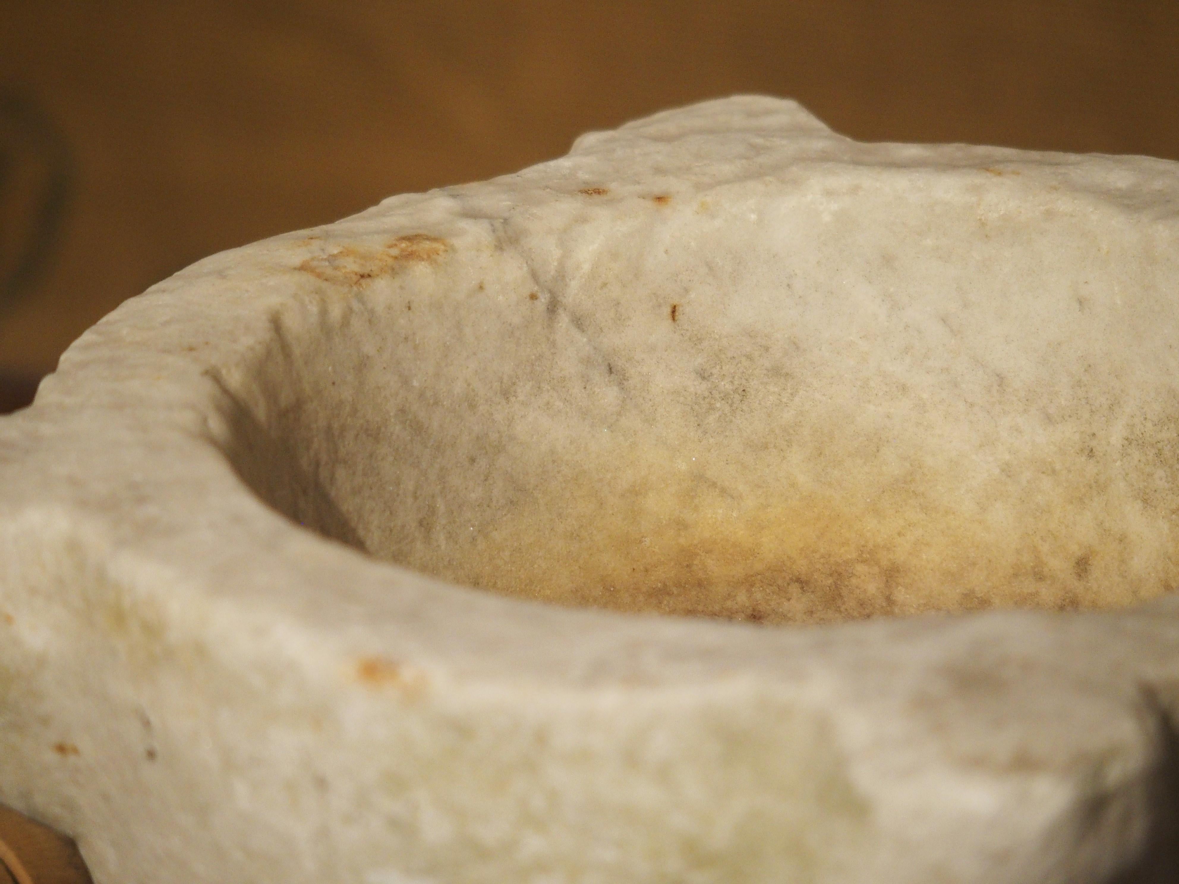 Small 18th Century French White Marble Mortar and Pestle 1