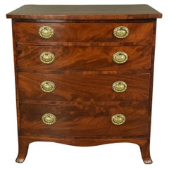 Antique small 18th century Georgian mahogany bow front commode