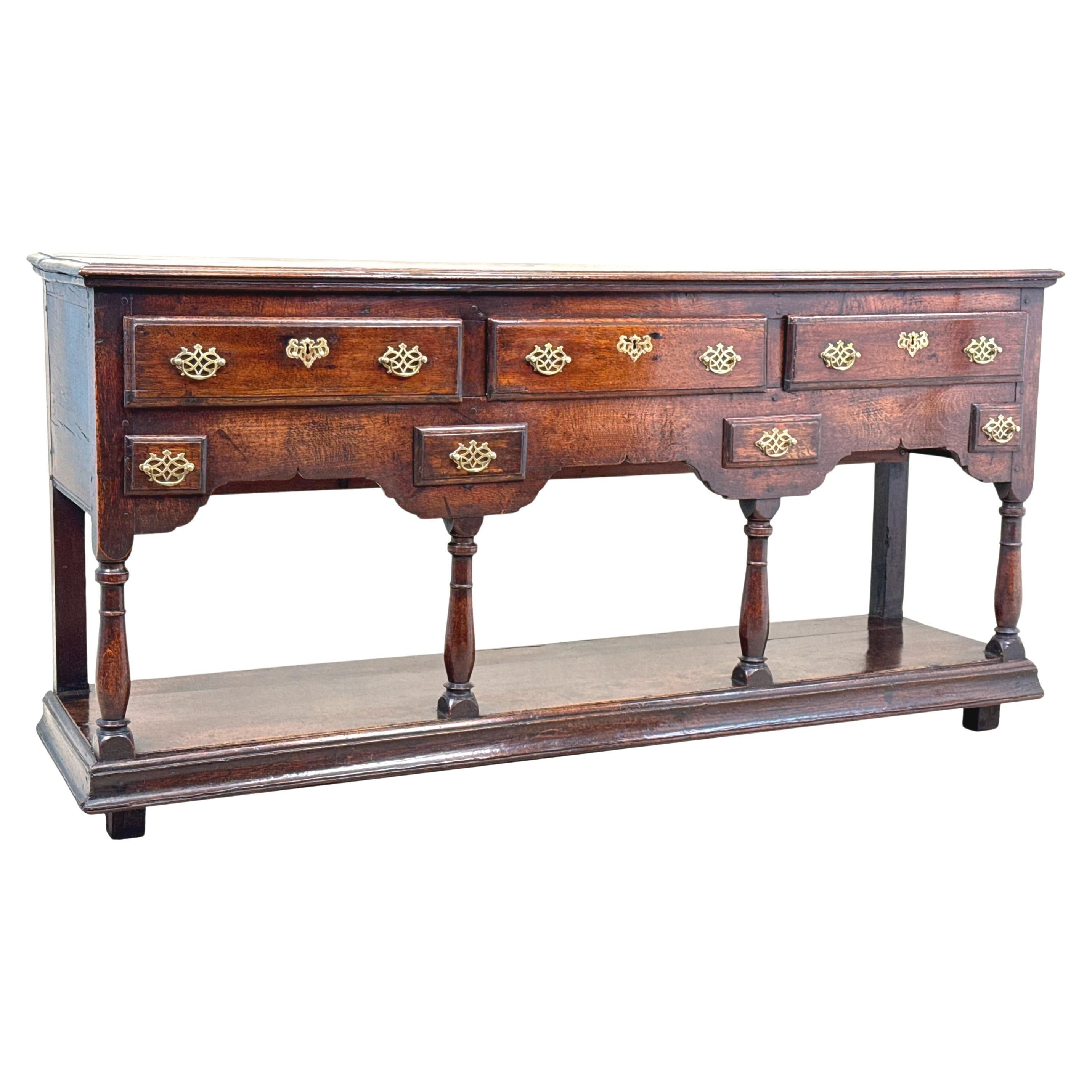 Georgian 18th Century Small Oak Dresser Base For Sale