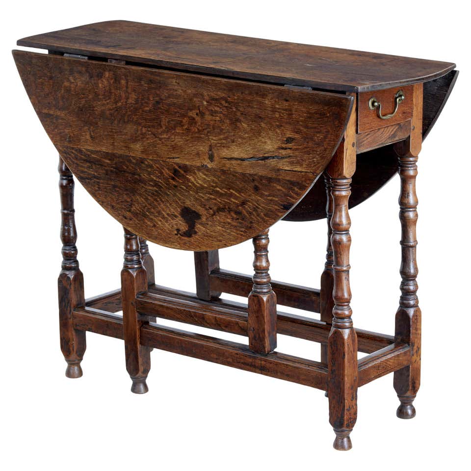 Rare Small Antique 17th Century Oak Gate Leg Table For Sale at 1stDibs ...