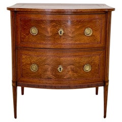 Antique Small 18th Century German Louis Seize Commode in Walnut with 2 Drawers, 1790