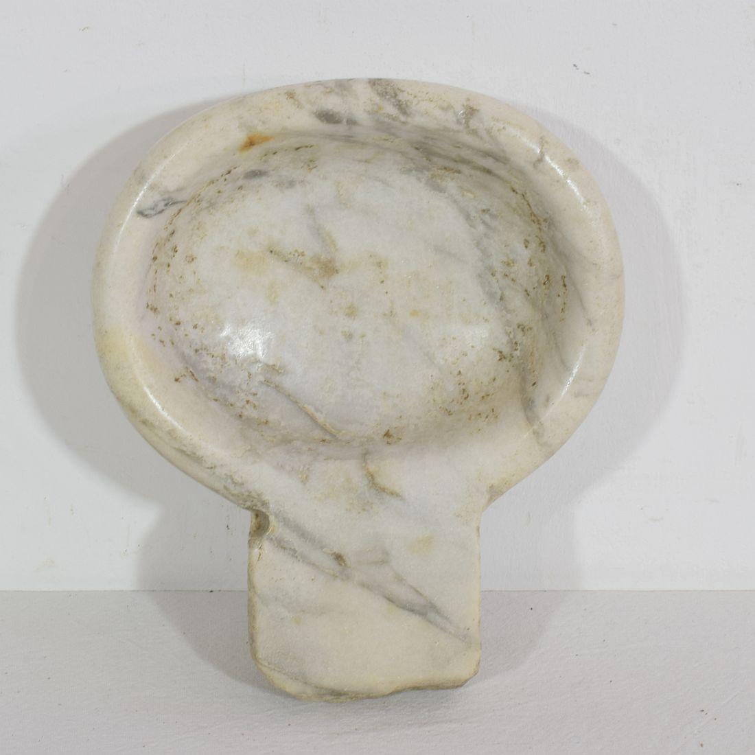 18th Century and Earlier Small 18th Century Italian Baroque Marble Holy Water Font or Stoup
