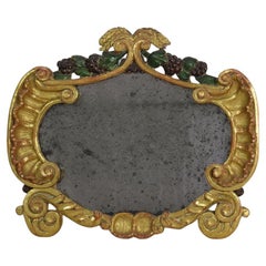 Small 18th Century, Italian Carved Giltwood Baroque Mirror
