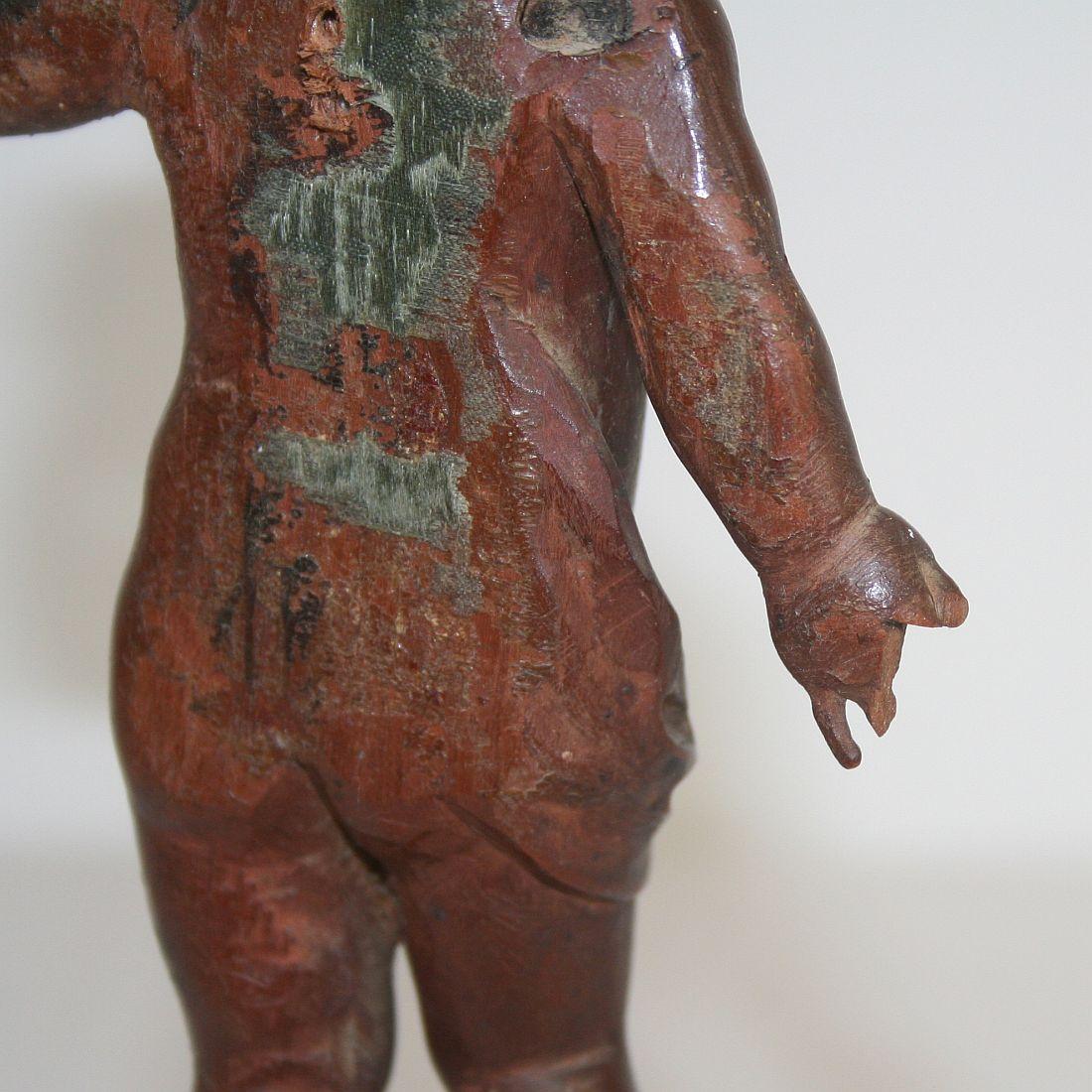 Small 18th Century Italian Carved Wooden Angel 8